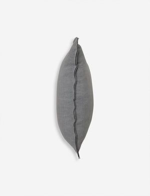 Side of the arlo Dusty Blue square pillow
