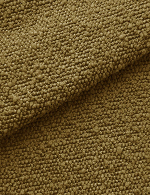 The Ochre Boucle fabric on the Deva platform bed