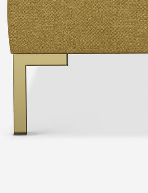 The golden leg on the Deva Golden Linen platform bed