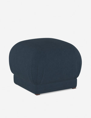 Angled view of the Bailee Navy Velvet ottoman