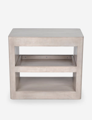 Arabel light wood open nightstand with two pull-out drawers