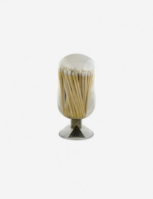 Standard-size smoke-tinted glass match cloche by Skeem Design