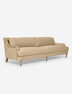 Angled view of the Rivington Brie Beige Velvet sofa