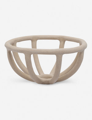 Prong cream stoneware ceramic centerpiece bowl by SIN