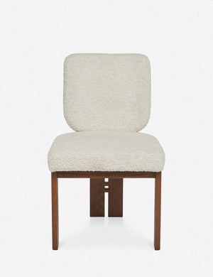 Sydney Cream Sherpa Dining Chair with wooden frame (Set of 2)