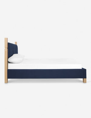Side of the Ambleside dark blue velvet bed