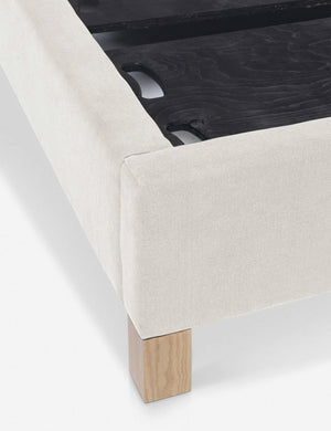 Corner and inside of the Ambleside Natural Linen bed