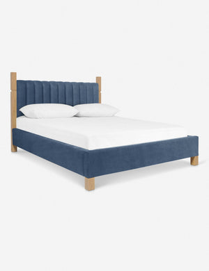 Angled view of the Ambleside Harbor Blue Velvet bed