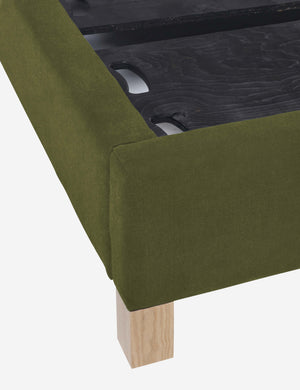 Corner and inside of the Ambleside Jade Green Velvet bed
