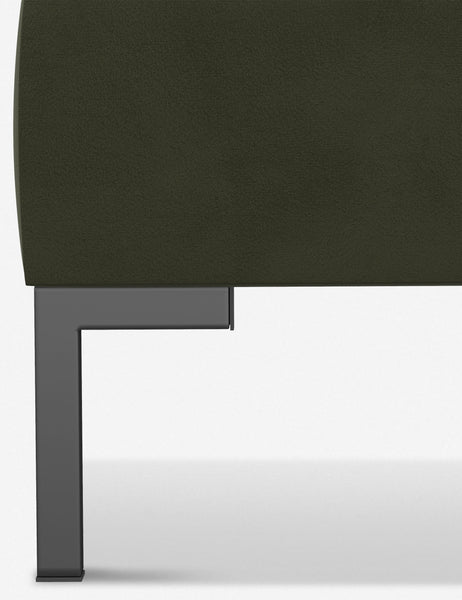 #color::moss #size::twin #size::full #size::queen #size::king #size::cal-king | The gray leg on the Deva Moss platform bed