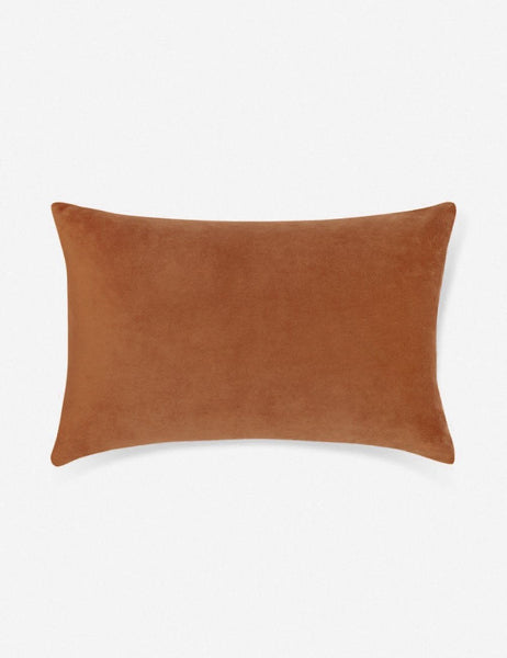 #color::burnt-orange #style::lumbar  #fill type::with-feather-down-insert  #fill type::pillow-cover-only |   Charlotte Burnt Orange Lumbar Velvet Pillow