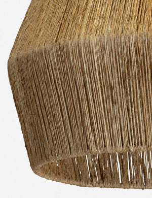 Close-up of the bottom half of the Tarek twisted jute pendant light