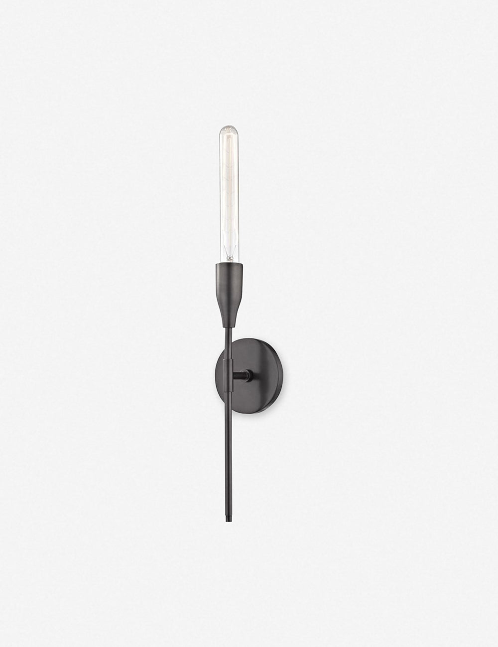 | Kama sleek, industrial black sconce with an aged bronze finish