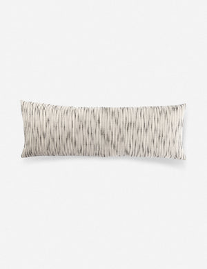Peregrine black and white marled striped lumbar pillow