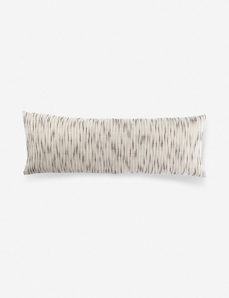 #color::natural-and-black #size::14--x-40- #insert::down #insert::polyester | Peregrine black and white marled striped lumbar pillow