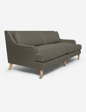 Angled view of the Rivington Loden Gray Linen sofa