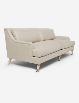 Angled view of the Rivington Stripe Linen sofa