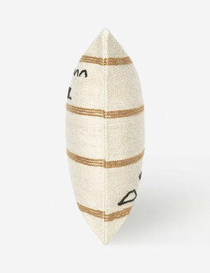 Side of the Iconic ivory stripe square pillow