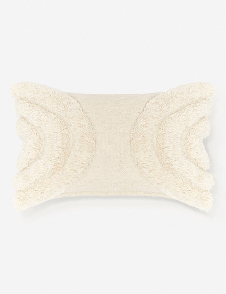 #color::natural #size::lumbar | Arches ivory high-low textured plush lumbar pillow by Sarah Sherman Samuel