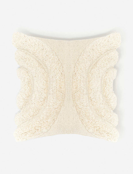 #color::natural #size::square | Arches ivory high-low textured plush square pillow by Sarah Sherman Samuel